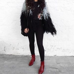 Zara textured fringe cardigan one size jacket